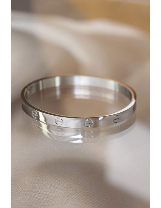 Silver Renk Çelik Bilezik - TJ-BB3569