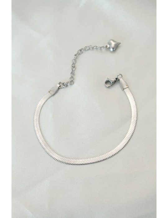 316L Çelik Gümüş Renk İtalyan Zincirli Bileklik - TJ-BB4102