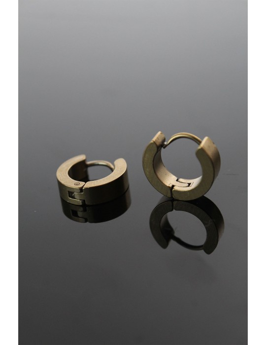 316L Çelik Gold Renk Halka Model Çift Küpe - TJ-EKP252