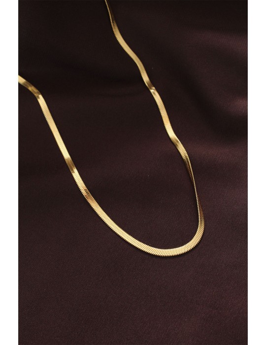 316L Çelik Altın Renk 60 cm İtalyan Zincir Kolye - TJ-BKO6230