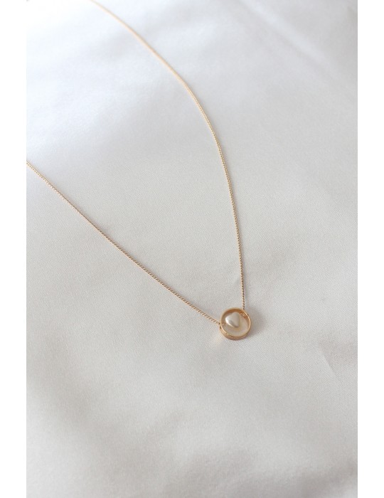 Gold Renk Minimal Kalp Figür Kadın Kolye - TJ-BKO6850