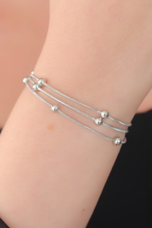 316L Çelik Gümüş Renk Minimal Top Figür Kadın Bileklik - TJ-BB5142 316L Çelik Gümüş Renk Minimal Top Figür Kadın Bileklik - TJ-BB5142