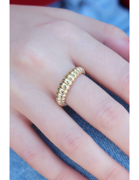 Gold Renk Sarmal Model Kadın Yüzük - TJ-BYK2589