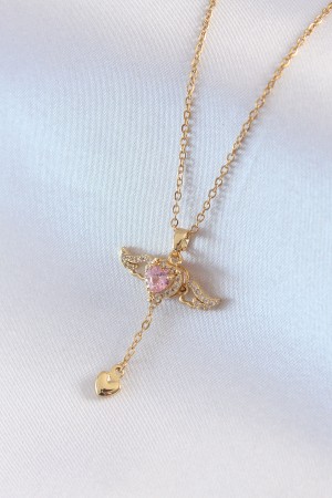 316L Çelik Gold Renk Kanatlı Kalp Model Zirkon Taş Detay Kadın Kolye - TJ-BKO7411 316L Çelik Gold Renk Kanatlı Kalp Model Zirkon Taş Detay Kadın Kolye - TJ-BKO7411