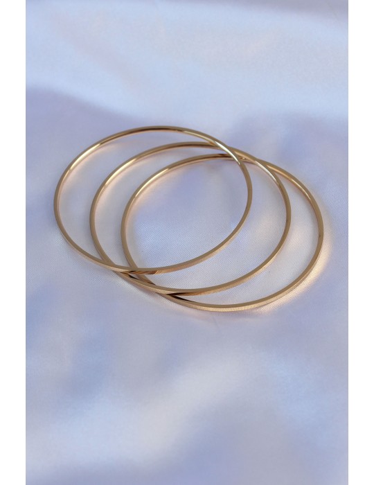 316L Çelik Gold Renk Ajda Model Kadın 65 mm Bilezik - TJ-BB5361