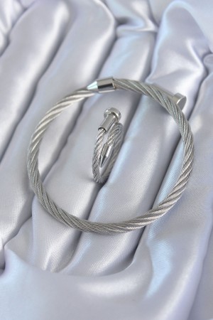 316L Çelik Gümüş Renk Sarmal Model Erkek Bileklik Yüzük Kombini - TJ-EB3599 316L Çelik Gümüş Renk Sarmal Model Erkek Bileklik Yüzük Kombini - TJ-EB3599