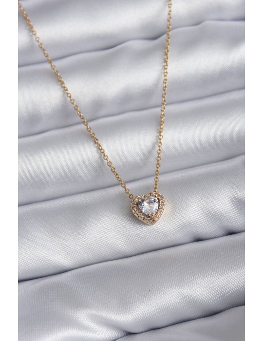 316L Çelik Zincir Gold Renk Charm Kadın Kolye - TJ-BKO7820