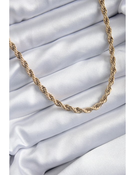 316L Çelik Gold Renk 60 cm Burgu Model Kadın Kolye - TJ-BKO7972