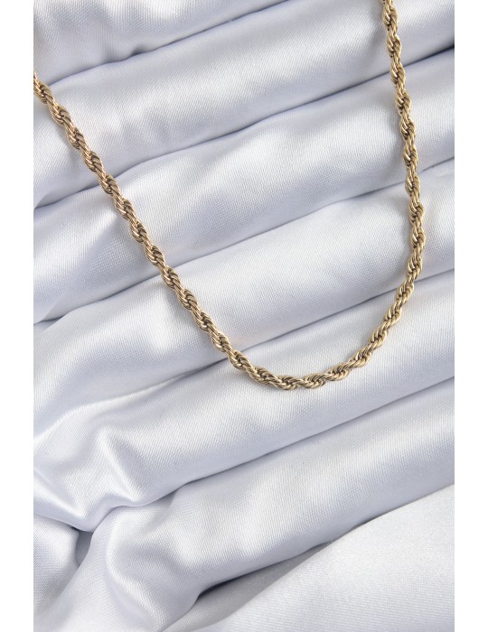 316L Çelik Gold Renk 60 cm Burgu Model Kadın Kolye - TJ-BKO7973