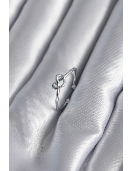 Gümüş Renk Düğüm Kalp Model Kadın Yüzük - TJ-BYK2946