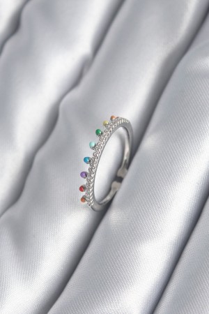 Pirinç Gümüş Renk Zirkon Taş Detay Kadın Yüzük - TJ-BYK2998 Pirinç Gümüş Renk Zirkon Taş Detay Kadın Yüzük - TJ-BYK2998