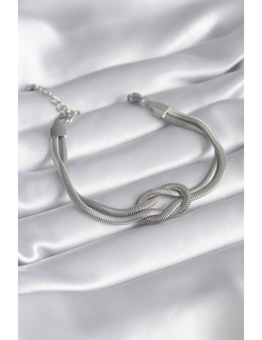 316L Çelik Çelik Gold Renk İtalyan Zincir Düğüm Model Kadın Bileklik - TJ-BB5860