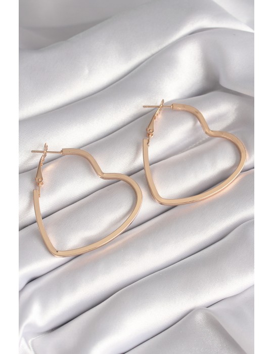 Pirinç Gold Renk Kalp Model Kadın Küpe - TJ-BKP8706