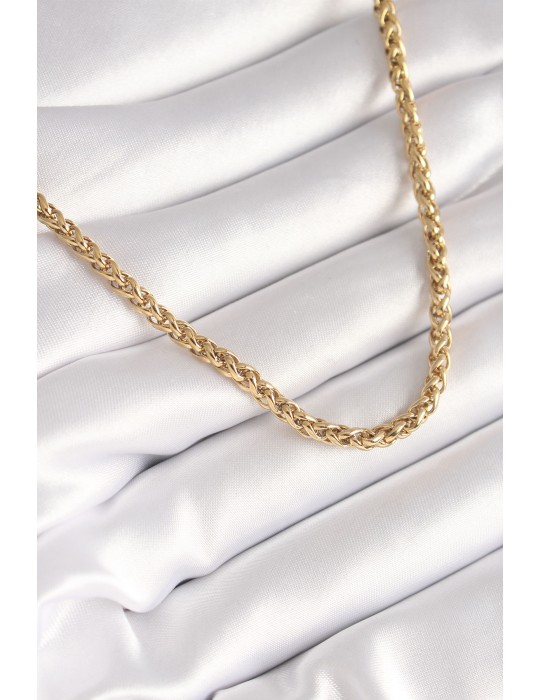 316L Çelik Gold Renk Burgu Zincir Model Kadın Kolye - TJ-BKO8446