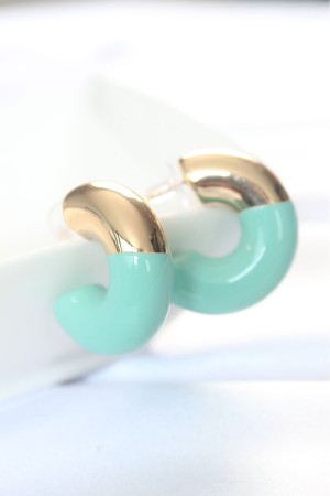 CCB Turkuaz Gold Çift Renk Küpe - TJ-BKP8871 CCB Turkuaz Gold Çift Renk Küpe - TJ-BKP8871