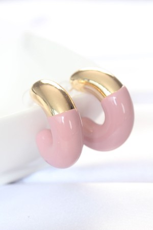 CCB Gül Kurusu Gold Çift Renk Küpe - TJ-BKP8872 CCB Gül Kurusu Gold Çift Renk Küpe - TJ-BKP8872