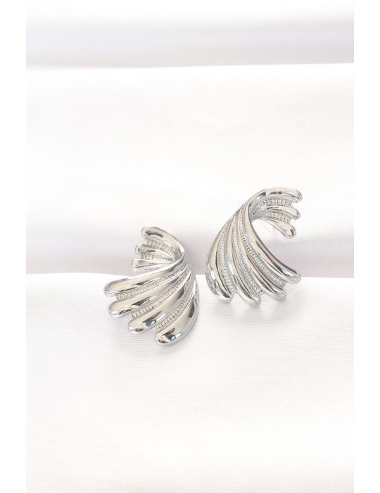 Pirinç Gümüş Renk Küpe - TJ-BKP8884