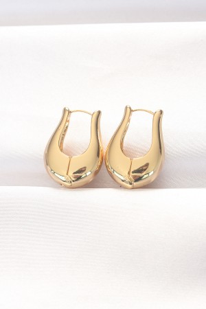 Pirinç Gold Renk Bombeli Küpe - TJ-BKP8878