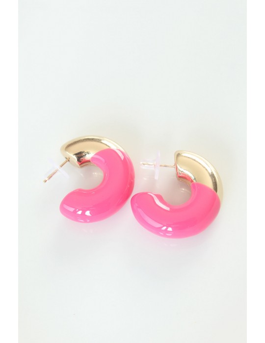 CCB Pembe Gold Çift Renk Küpe - TJ-BKP8877