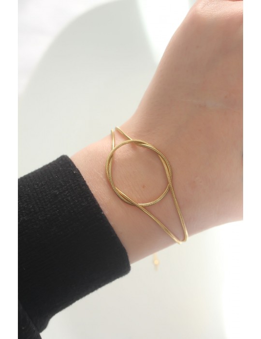 316L Çelik Gold Renk Düğüm Model Bileklik - TJ-BB6042