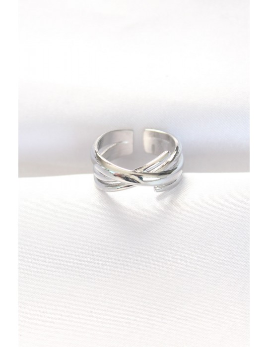 Kalın Silver Renk Ayarlanabilir Yüzük - TJ-BYK3102