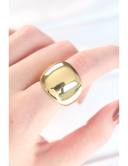 Gold Renk Ayarlanabilir Bombeli Ayna Yüzük - TJ-BYK3123