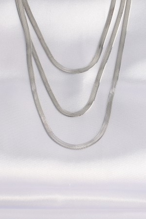 316L Çelik İtalyan Zincir Gümüş Renk Çoklu Kolye - TJ-BKO8698 316L Çelik İtalyan Zincir Gümüş Renk Çoklu Kolye - TJ-BKO8698