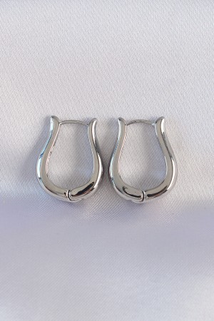 Pirinç Gümüş Renk İçi Boş Gül Küpe - TJ-BKP8977 Pirinç Gümüş Renk İçi Boş Gül Küpe - TJ-BKP8977