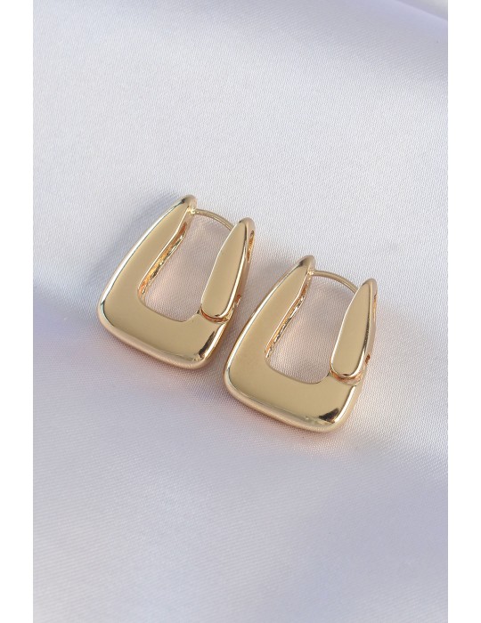 Pirinç Gold Renk Kalın Küpe - TJ-BKP8978