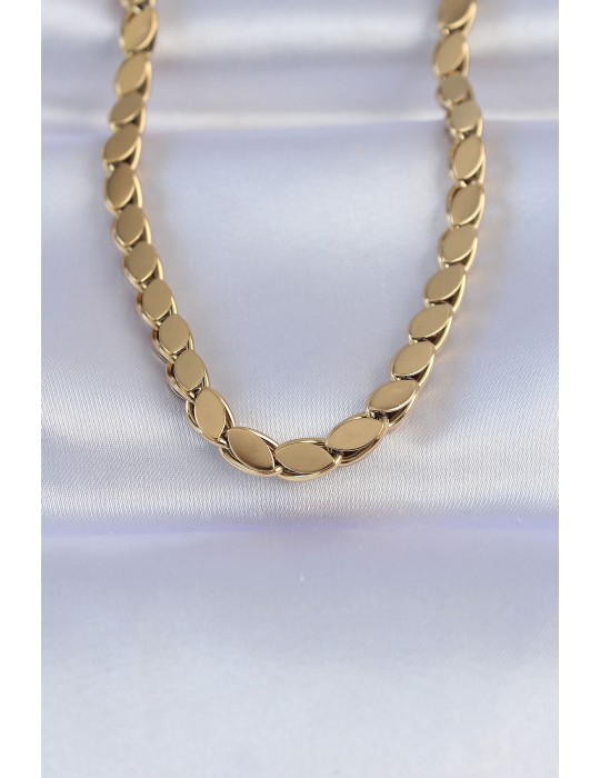 316L Çelik Gold Renk Arpa Model Kolye - TJ-BKO8748