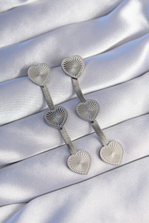 316L Çelik Gümüş Renk Uzun İtalyan Zincir Detaylı Kalp Küpe - TJ-BKP9023 316L Çelik Gümüş Renk Uzun İtalyan Zincir Detaylı Kalp Küpe - TJ-BKP9023