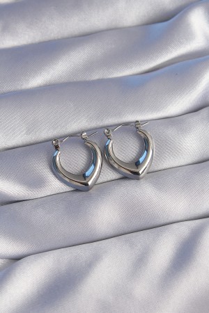 316L Çelik Gümüş Renk İçi Oval Tasarımlı Küpe - TJ-BKP9036 316L Çelik Gümüş Renk İçi Oval Tasarımlı Küpe - TJ-BKP9036