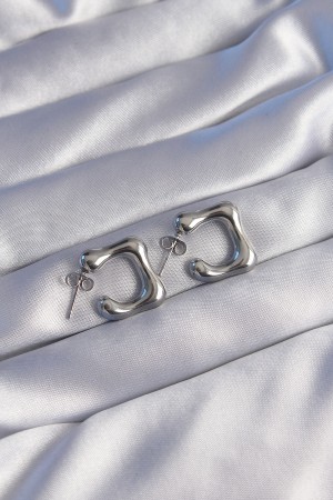 316L Çelik Gümüş Renk Minimal Bubble Küpe - TJ-BKP9042 316L Çelik Gümüş Renk Minimal Bubble Küpe - TJ-BKP9042