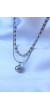 316L Çelik Çift Zincirli Gümüş Renk Topçuk Model Kolye - TJ-BKO8881