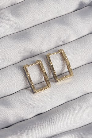 Pirinç Gold Renk Zirkon Taşlı Dikdörtgen Model Seranay Küpe - TJ-BKP9117 Pirinç Gold Renk Zirkon Taşlı Dikdörtgen Model Seranay Küpe - TJ-BKP9117
