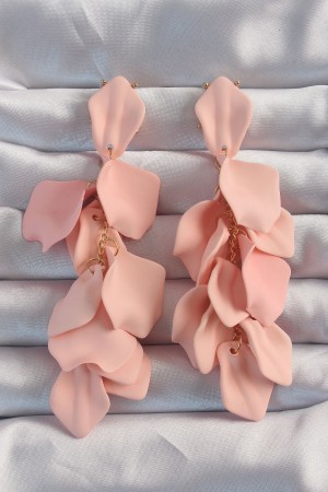 Pirinç Pudra Renk Sallantılı Yaprak Model Küpe - TJ-BKP9180 Pirinç Pudra Renk Sallantılı Yaprak Model Küpe - TJ-BKP9180