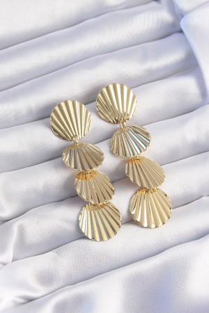 Pirinç Gold Renk Deniz Kabuğu Model Sallantılı Küpe - TJ-BKP9246 Pirinç Gold Renk Deniz Kabuğu Model Sallantılı Küpe - TJ-BKP9246