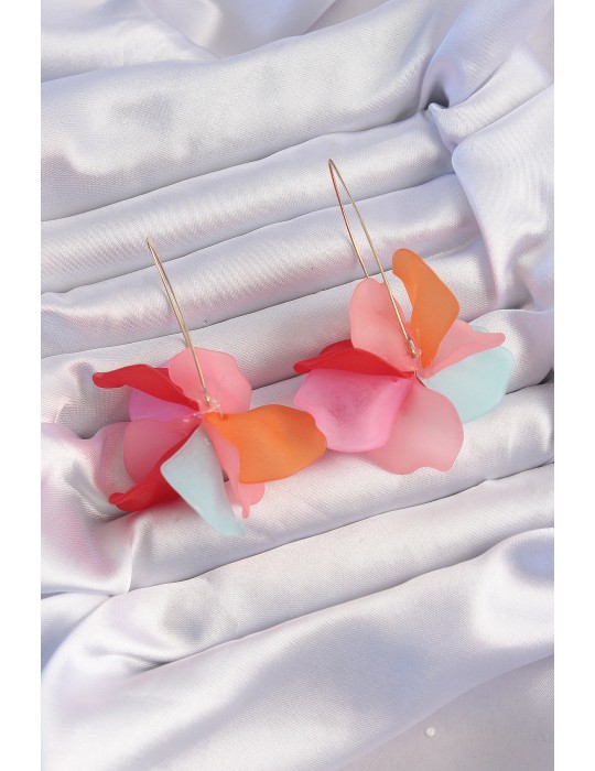 Pirinç Karışık Soft Renkli Flora Küpe - TJ-BKP9260