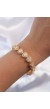 Pirinç Vip Seri Gold Renk Zirkon Taşlı Kalp Model Bileklik - TJ-BB6316