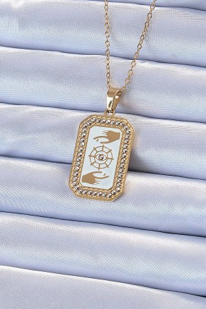 316L Çelik Zincir Altın Renk Mineli Zirkon Taşlı Göz Figür Tarot Kolye - TJ-BKO9217 316L Çelik Zincir Altın Renk Mineli Zirkon Taşlı Göz Figür Tarot Kolye - TJ-BKO9217