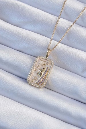 316L Çelik Zincir Altın Renk Zirkon Taşlı Yüz Figürlü Tarot Kolye - TJ-BKO9241 316L Çelik Zincir Altın Renk Zirkon Taşlı Yüz Figürlü Tarot Kolye - TJ-BKO9241