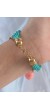 Turkuaz Renk Kar Tanesi Figür Zincir Detay İpli Çoklu Bileklik - TJ-BB6346