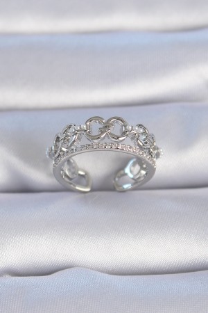 Pirinç Gümüş Renk Zirkon Taşlı İnci Detay Kadın Yüzük - TJ-BYK3335 Pirinç Gümüş Renk Zirkon Taşlı İnci Detay Kadın Yüzük - TJ-BYK3335