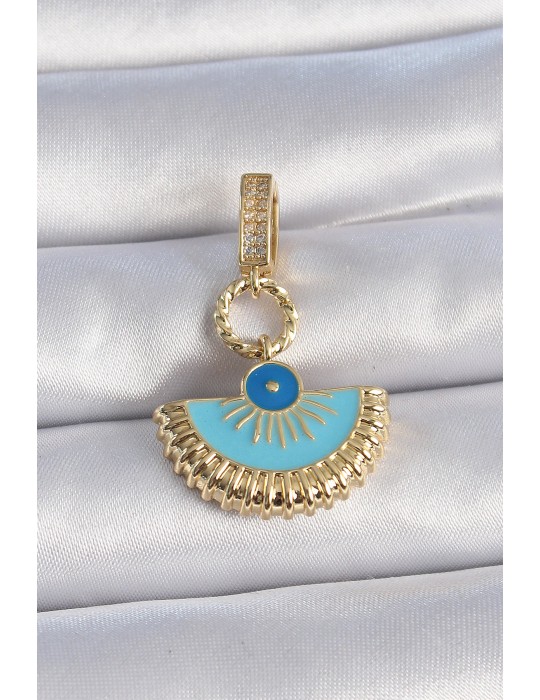 Pirinç Gold Renk Nazar Boncuklu Ajda Charm - TJ-BC1010