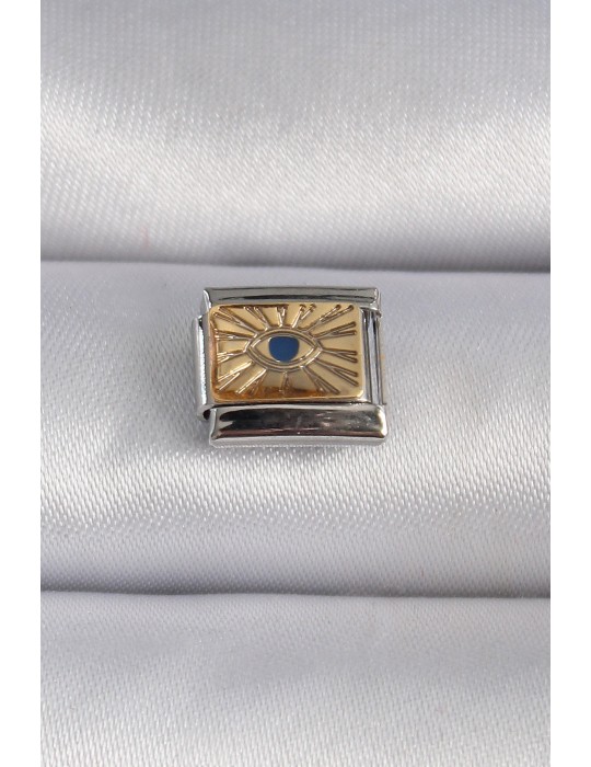 316L Çelik Gümüş Renk Altın Göz İşlemeli Nomination Charm - TJ-BC1025