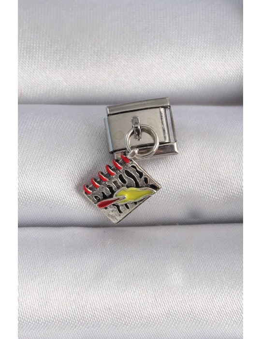 316L Çelik Gümüş Renk Sallantı Defter Figür Nomination Charm - TJ-BC1055