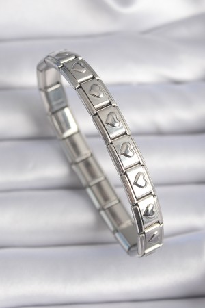 316L Çelik Gümüş Renk Kalp İşleme Nomination Model Kadın Bileklik - TJ-BB6461 316L Çelik Gümüş Renk Kalp İşleme Nomination Model Kadın Bileklik - TJ-BB6461