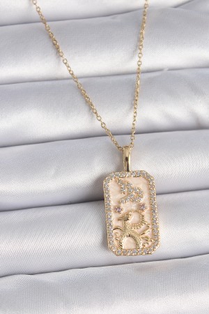 316L Çelik Gold Renk Zincir Oğlak Burcu Zirkon Taşlı Kadın Kolye - TJ-BKO9459 316L Çelik Gold Renk Zincir Oğlak Burcu Zirkon Taşlı Kadın Kolye - TJ-BKO9459