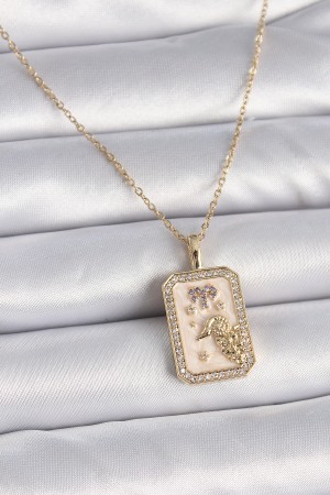 316L Çelik Gold Renk Zincir Koç Burcu Zirkon Taşlı Kadın Kolye - TJ-BKO9462 316L Çelik Gold Renk Zincir Koç Burcu Zirkon Taşlı Kadın Kolye - TJ-BKO9462