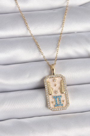 316L Çelik Gold Renk Zincir İkizler Burcu Zirkon Taşlı Kadın Kolye - TJ-BKO9468 316L Çelik Gold Renk Zincir İkizler Burcu Zirkon Taşlı Kadın Kolye - TJ-BKO9468